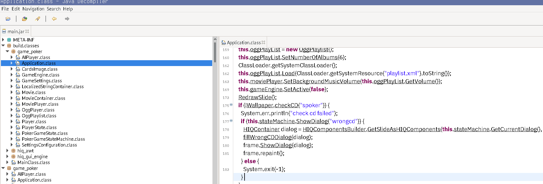 Java Decompiler checkCD