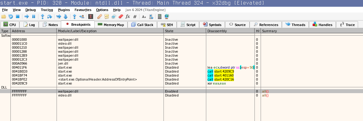 x64 breakpoint on module